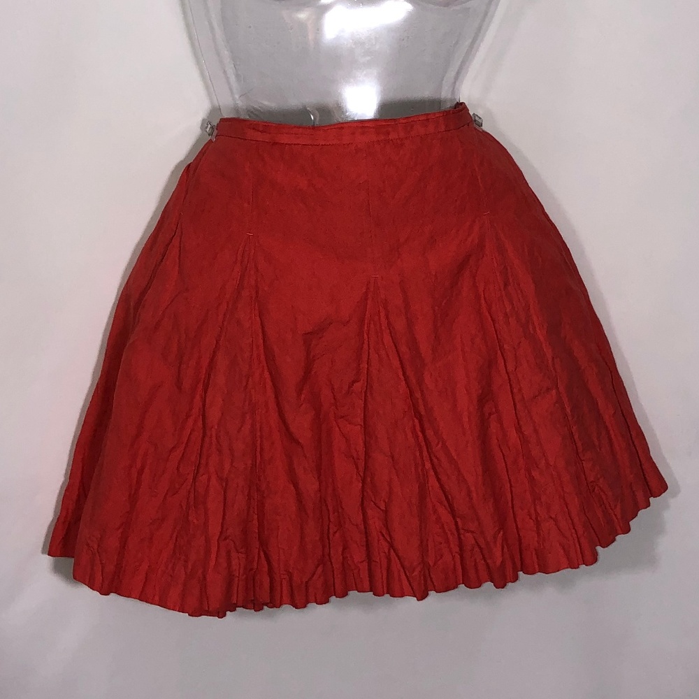 J. Crew Orange crinkle mini skirt front pockets